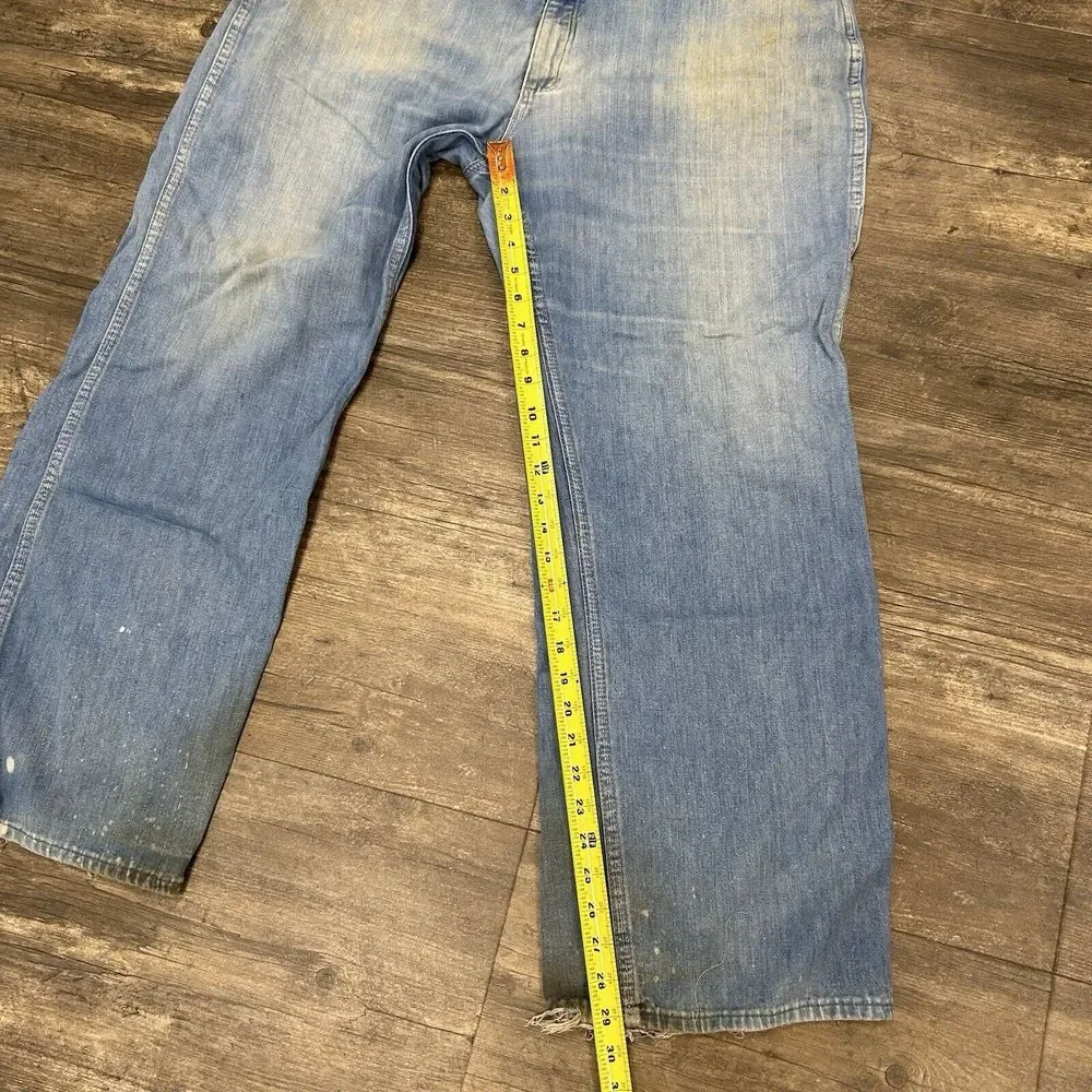 Vintage Red Snap Light Wash‎ Denim Boot Cut Grunge Punk Jeans DISTRESSED NO SIZE